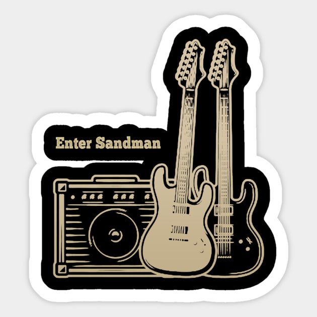 Enter Sandman Playing With Guitars Sticker by Stars A Born